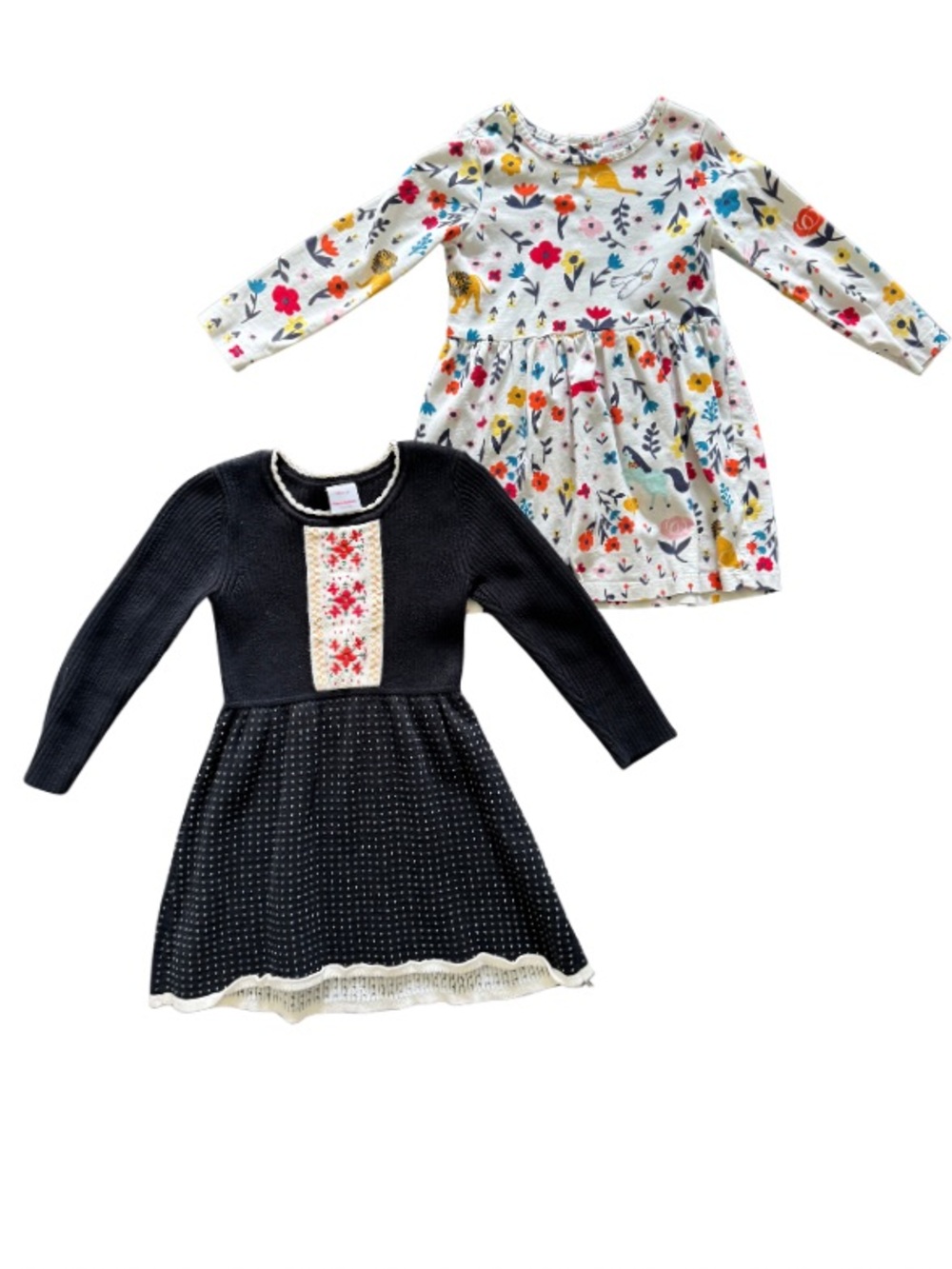 Hanna Andersson Girls Dress Bundle Size 4 Sweater & Elisabet Floral